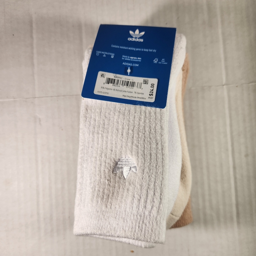 NWT Men's Adidas 3 Pairs Crew Socks - Picture 4 of 6